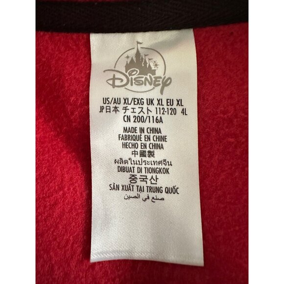 Disney Men’s Mickey Mouse Fleece Jacket XL Red Black Full Zip Graphic New - Picture 2 of 15